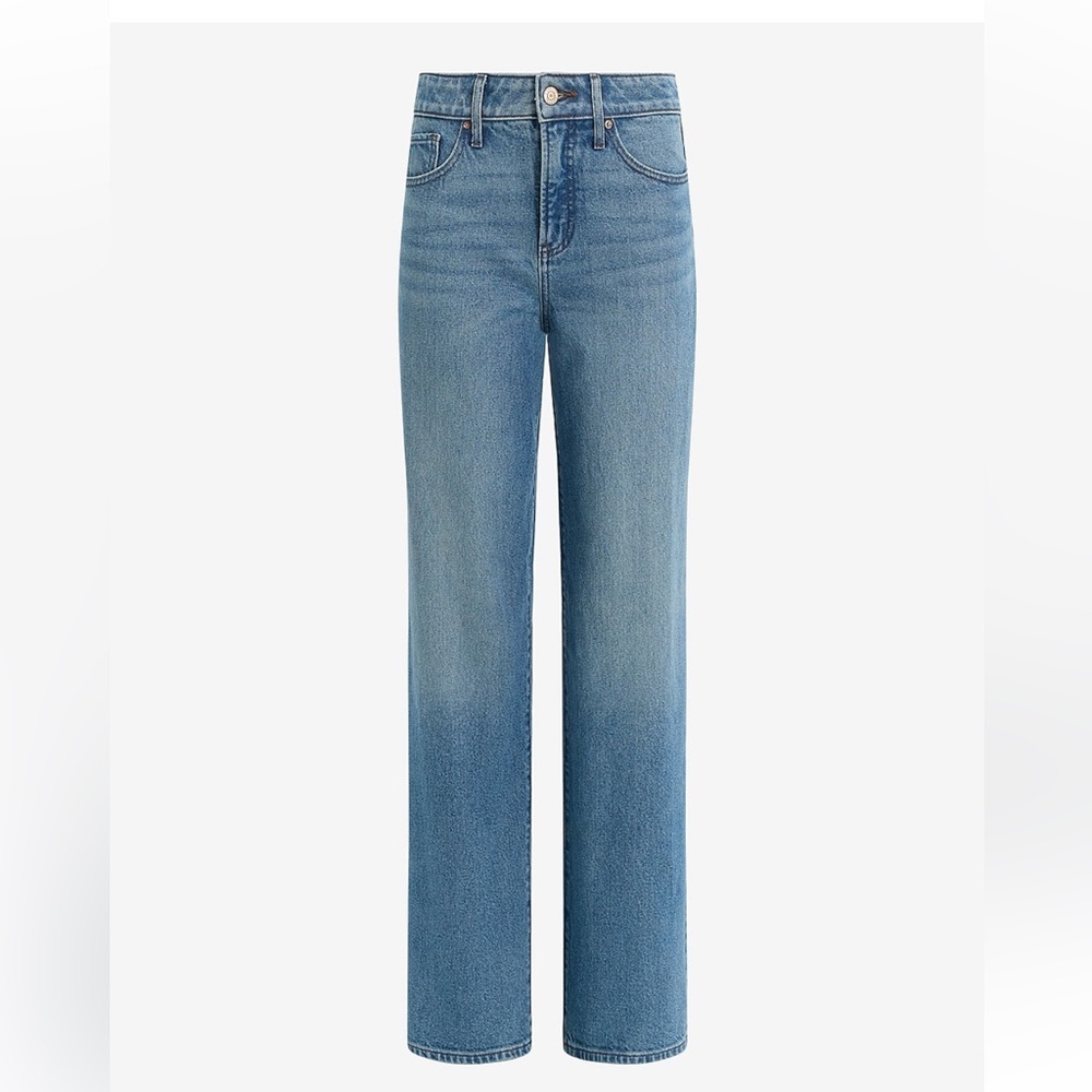 High Waist Relaxed Straight Jeans